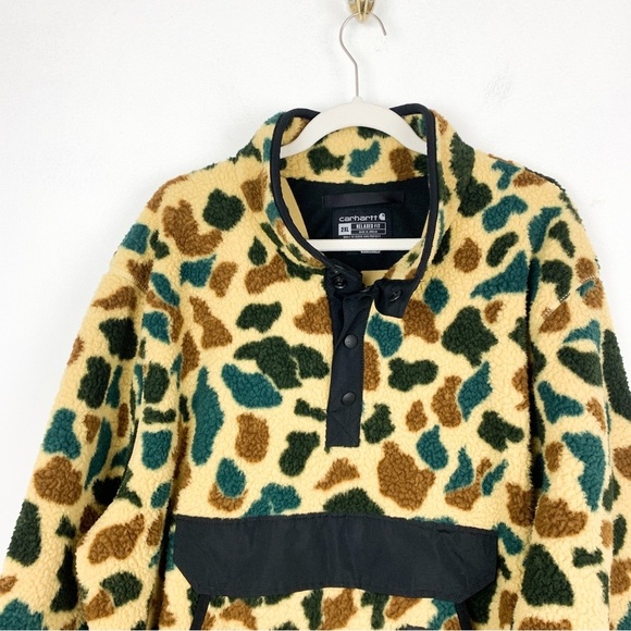 Carhartt Camo Relaxed Fit Fleece Snap Up Pullover Sz 2XL - Picture 4 of 10